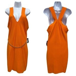 NY & Company V Neck Sleeveless Simple Midi Bandage Dress size S